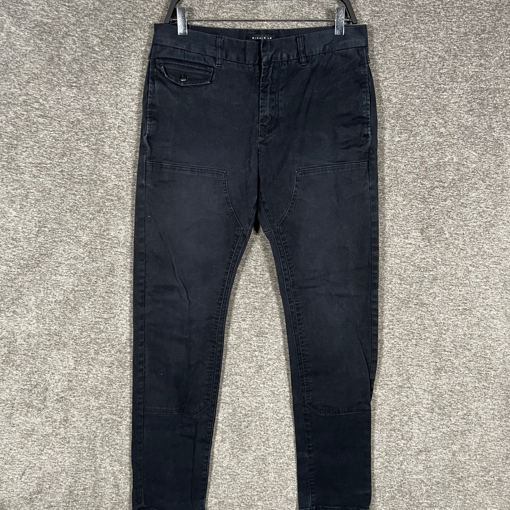 Richie Le Mens Black‎ Jeans Size 30 32x32 Double Knee Gusset READ